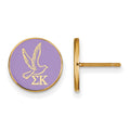 Sterling Silver Gold-plated LogoArt Sigma Kappa Sorority Symbol Color Enamel Post Earrings
