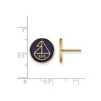 Sterling Silver Gold-plated LogoArt Sigma Sigma Sigma Sorority Symbol Color Enamel Post Earrings