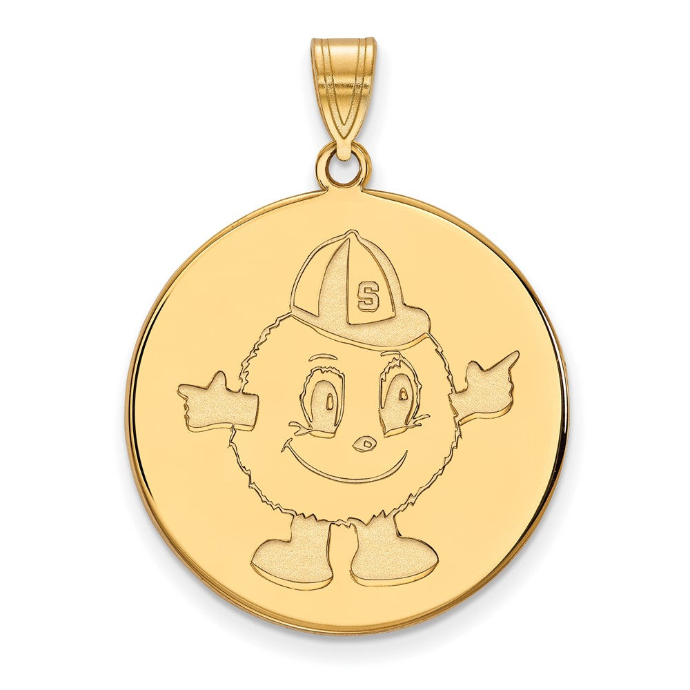 14k Gold LogoArt Syracuse University Mascot Extra Large Disc Pendant