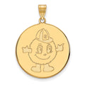 10k Gold LogoArt Syracuse University Mascot Extra Large Disc Pendant