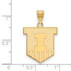 10k Gold LogoArt University of Illinois Victory Badge Large Pendant