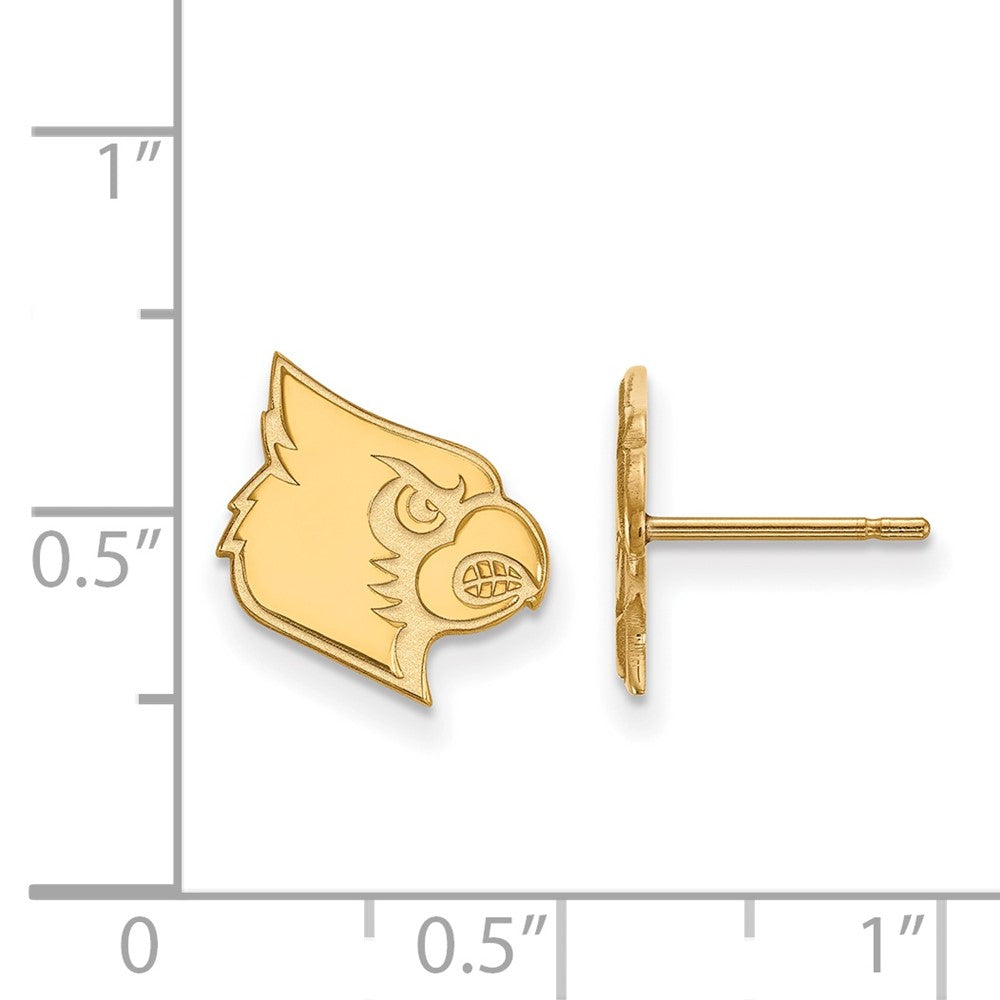 10k Gold LogoArt University of Louisville Cardinal Small Post Earrings