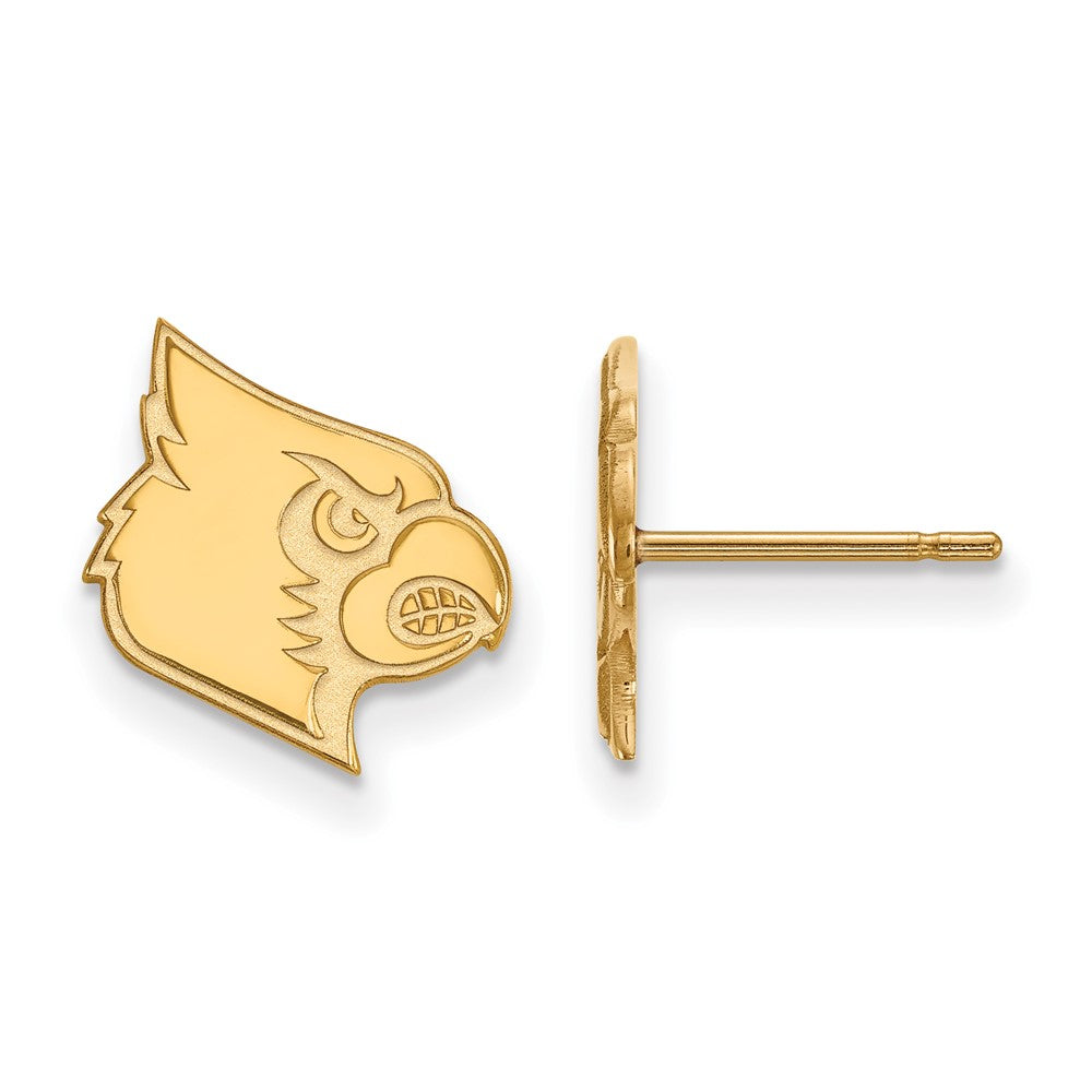 10k Gold LogoArt University of Louisville Cardinal Small Post Earrings