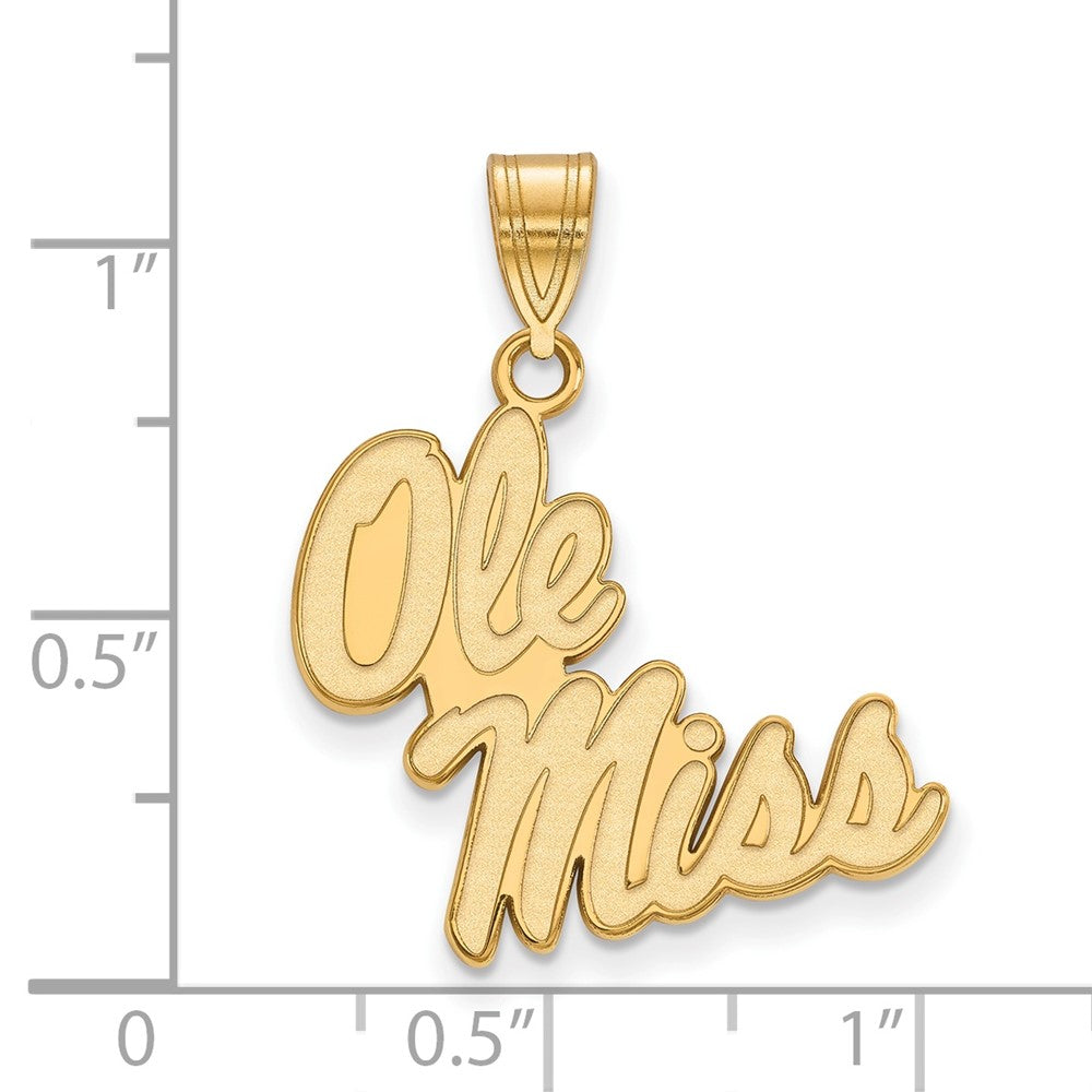 14k Gold LogoArt University of Mississippi Ole Miss Large Pendant