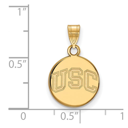 10k Gold University of Southern California U-S-C Small Disc Pendant
