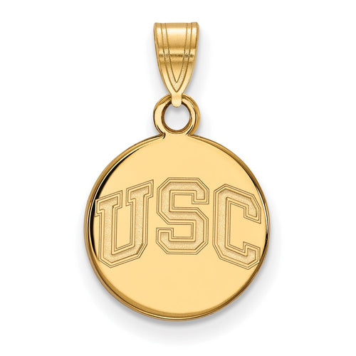 10k Gold University of Southern California U-S-C Small Disc Pendant