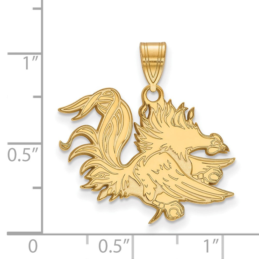 14k Gold LogoArt University of South Carolina Gamecock Large Pendant