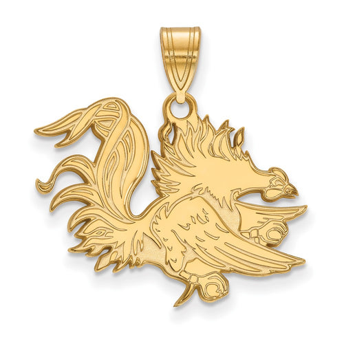 10k Gold LogoArt University of South Carolina Gamecock Large Pendant