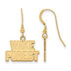 Sterling Silver Gold-plated LogoArt Wake Forest University W-F Small Dangle Wire Earrings