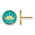 Sterling Silver Gold-plated LogoArt Zeta Tau Alpha Sorority Symbol Color Enamel Post Earrings