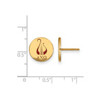 Sterling Silver Gold-plated LogoArt Alpha Chi Omega Sorority Symbol Color Enamel Post Earrings