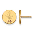 Sterling Silver Gold-plated LogoArt Alpha Phi Sorority Symbol Color Enamel Post Earrings