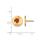 Sterling Silver Gold-plated LogoArt Alpha Sigma Alpha Sorority Symbol Color Enamel Post Earrings