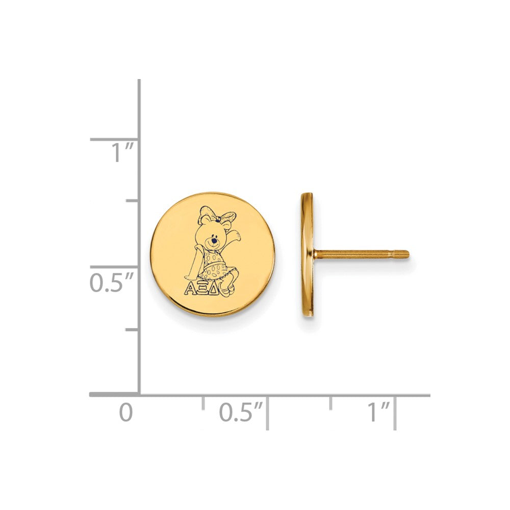 Sterling Silver Gold-plated LogoArt Alpha Xi Delta Sorority Symbol Color Enamel Post Earrings