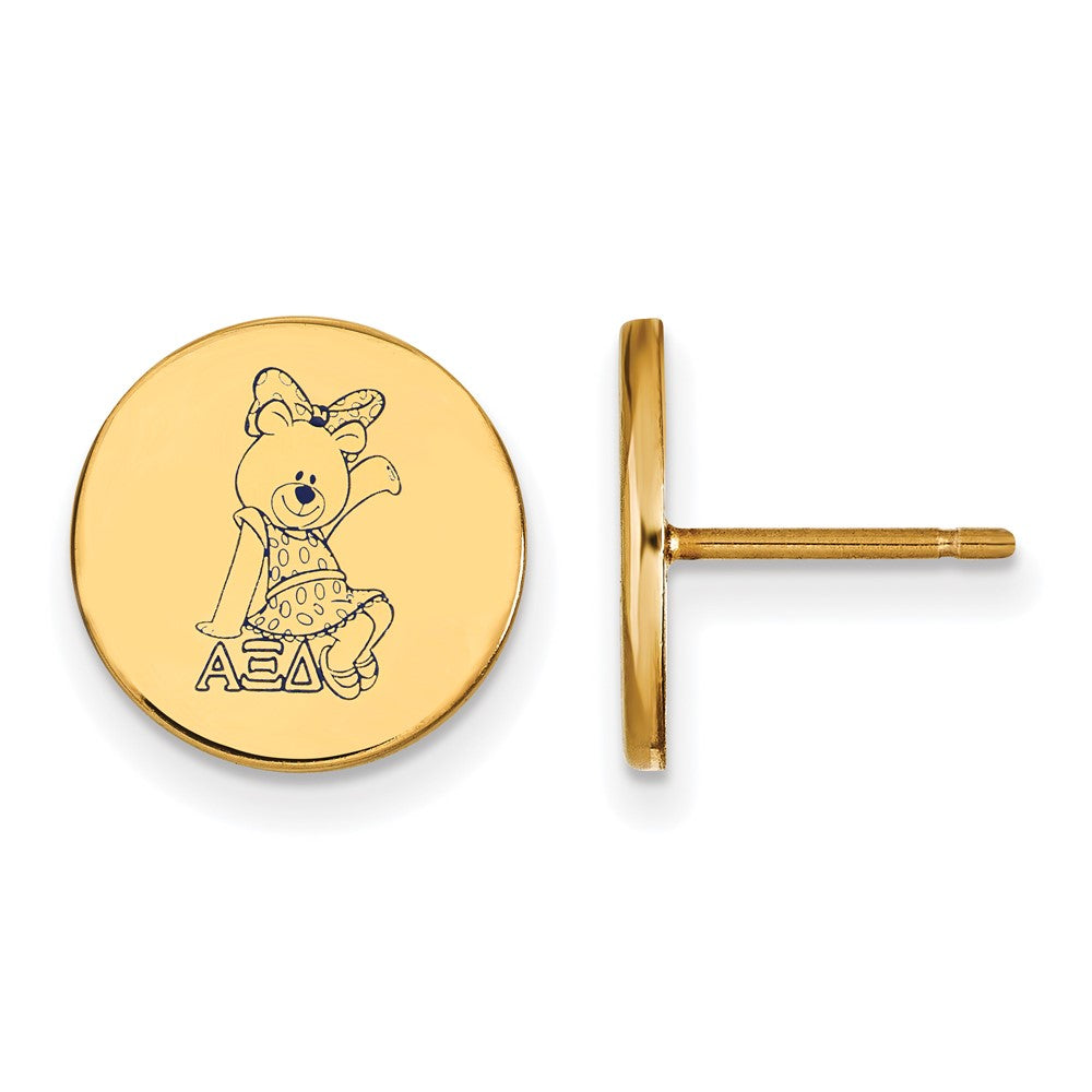 Sterling Silver Gold-plated LogoArt Alpha Xi Delta Sorority Symbol Color Enamel Post Earrings