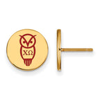 Sterling Silver Gold-plated LogoArt Chi Omega Sorority Symbol Color Enamel Post Earrings