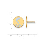 Sterling Silver Gold-plated LogoArt Delta Delta Delta Sorority Symbol Color Enamel Post Earrings