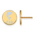Sterling Silver Gold-plated LogoArt Delta Delta Delta Sorority Symbol Color Enamel Post Earrings