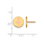 Sterling Silver Gold-plated LogoArt Delta Gamma Sorority Symbol Color Enamel Post Earrings