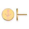 Sterling Silver Gold-plated LogoArt Delta Gamma Sorority Symbol Color Enamel Post Earrings