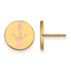 Sterling Silver Gold-plated LogoArt Delta Gamma Sorority Symbol Color Enamel Post Earrings