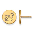 Sterling Silver Gold-plated LogoArt Delta Phi Epsilon Sorority Symbol Color Enamel Post Earrings