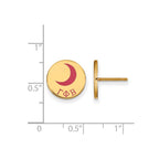 Sterling Silver Gold-plated LogoArt Gamma Phi Beta Sorority Symbol Color Enamel Post Earrings