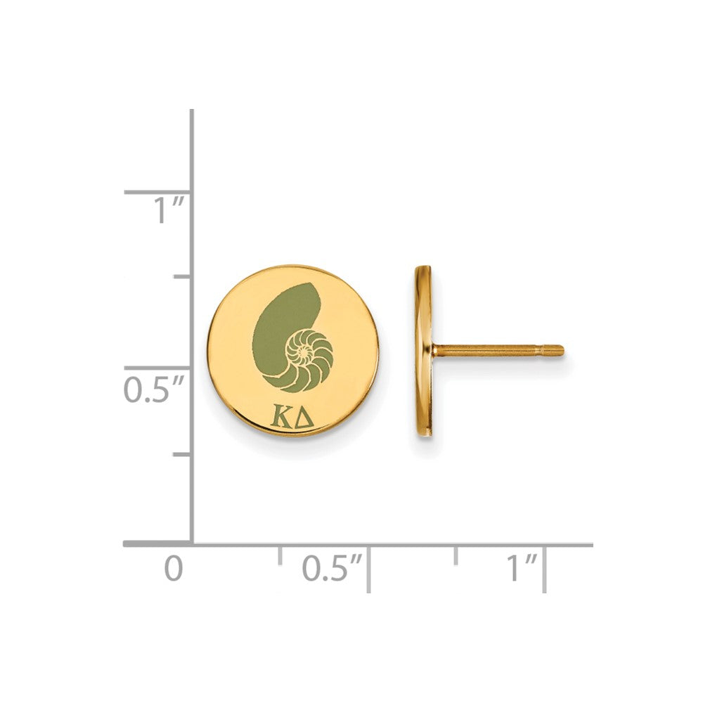 Sterling Silver Gold-plated LogoArt Kappa Delta Sorority Symbol Color Enamel Post Earrings