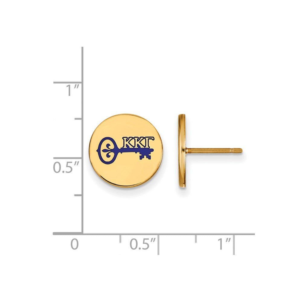 Sterling Silver Gold-plated LogoArt Kappa Kappa Gamma Sorority Symbol Color Enamel Post Earrings