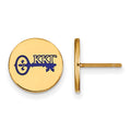 Sterling Silver Gold-plated LogoArt Kappa Kappa Gamma Sorority Symbol Color Enamel Post Earrings