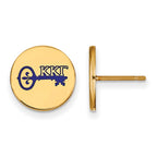 Sterling Silver Gold-plated LogoArt Kappa Kappa Gamma Sorority Symbol Color Enamel Post Earrings