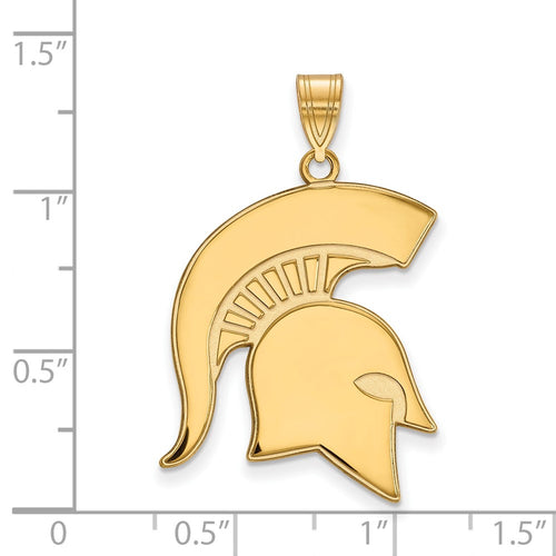 10k Gold LogoArt Michigan State University Spartan Extra Large Pendant