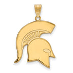 10k Gold LogoArt Michigan State University Spartan Extra Large Pendant
