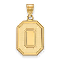 Sterling Silver Gold-plated LogoArt The Ohio State University Letter O Large Pendant
