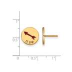 Sterling Silver Gold-plated LogoArt Pi Beta Phi Sorority Symbol Color Enamel Post Earrings