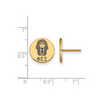 Sterling Silver Gold-plated LogoArt Phi Sigma Sigma Sorority Symbol Color Enamel Post Earrings