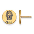 Sterling Silver Gold-plated LogoArt Phi Sigma Sigma Sorority Symbol Color Enamel Post Earrings