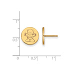 Sterling Silver Gold-plated LogoArt Sigma Delta Tau Sorority Symbol Color Enamel Post Earrings