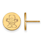 Sterling Silver Gold-plated LogoArt Sigma Delta Tau Sorority Symbol Color Enamel Post Earrings