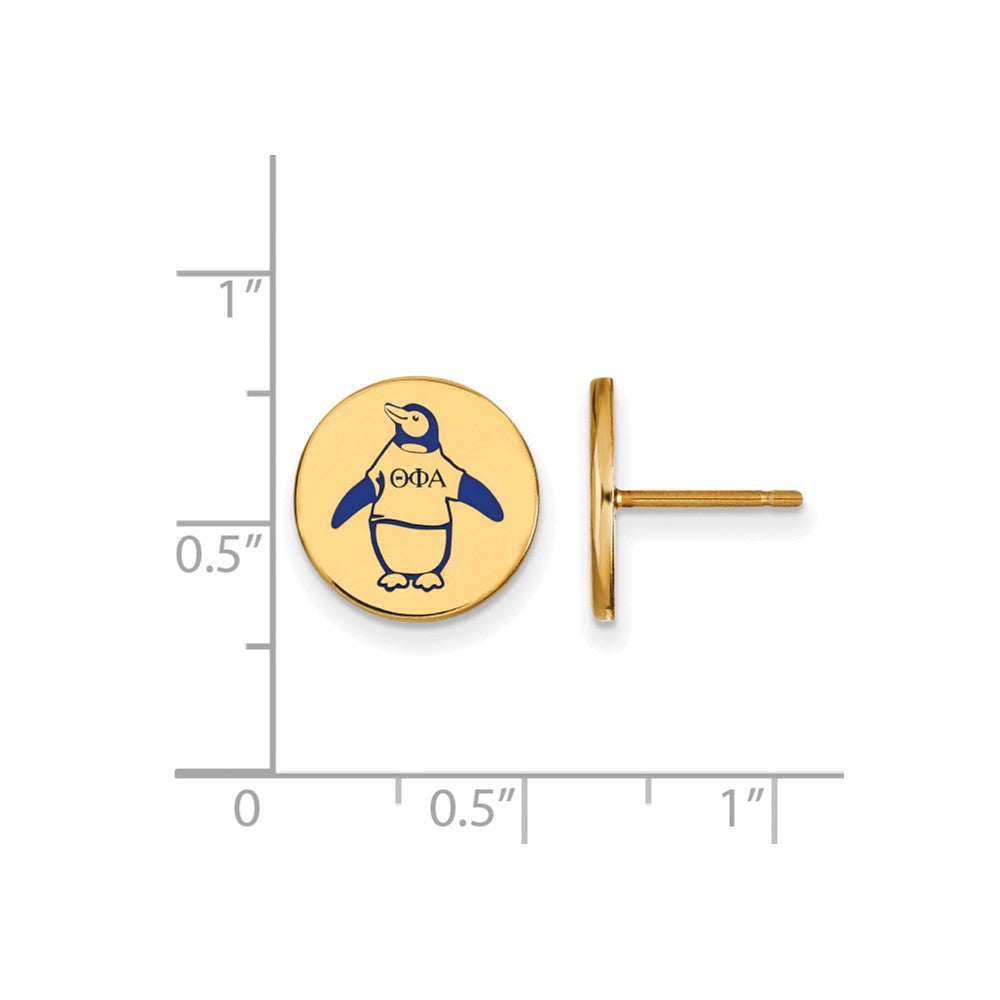 Sterling Silver Gold-plated LogoArt Theta Phi Alpha Sorority Symbol Color Enamel Post Earrings