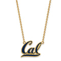 Sterling Silver Gold-plated LogoArt University of California Berkeley Large Enameled Pendant 18 inch Necklace