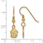 Sterling Silver Gold-plated LogoArt University of Georgia Bulldog Extra Small Dangle Wire Earrings