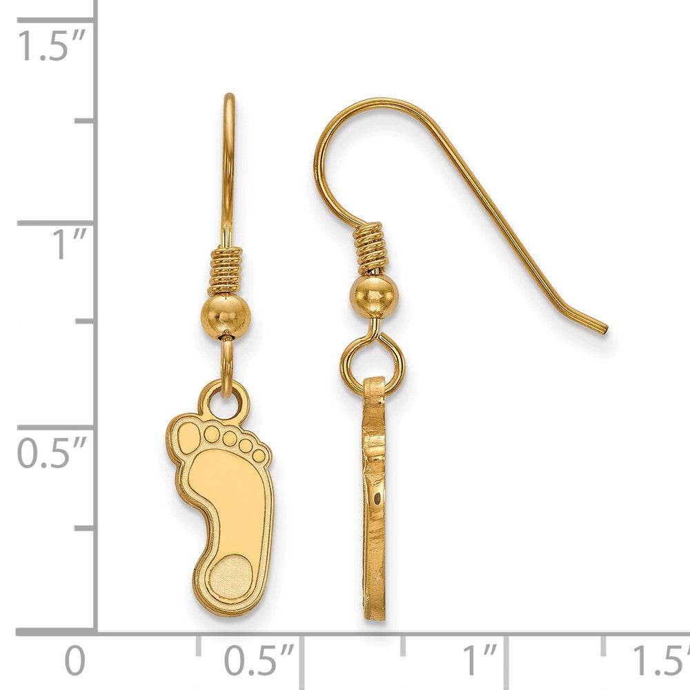 Sterling Silver Gold-plated LogoArt University of North Carolina Tar Heel Small Dangle Earrings