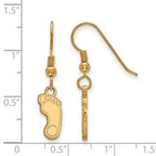 Sterling Silver Gold-plated LogoArt University of North Carolina Tar Heel Small Dangle Earrings