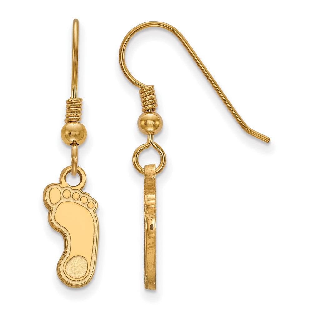Sterling Silver Gold-plated LogoArt University of North Carolina Tar Heel Small Dangle Earrings