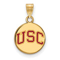 Sterling Silver Gold-plated University of Southern California U-S-C Small Enameled Disc Pendant