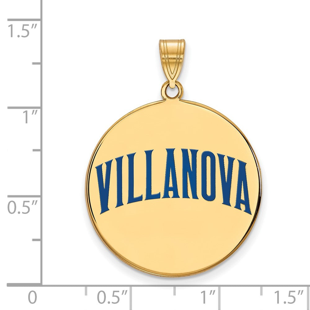 Sterling Silver Gold-plated LogoArt Villanova University Extra Large Enameled Disc Pendant