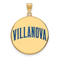 Sterling Silver Gold-plated LogoArt Villanova University Extra Large Enameled Disc Pendant