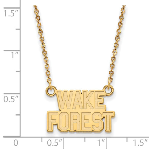 10k Gold LogoArt Wake Forest University W-F Deacon Small Pendant 18 inch Necklace