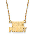 10k Gold LogoArt Wake Forest University W-F Deacon Small Pendant 18 inch Necklace
